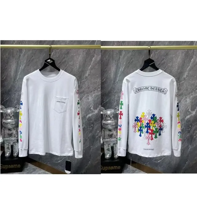 Chrome Hearts Long Sleeve Pocket Tee Multi-Color Cross Print