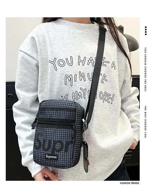 Supreme Shoulder Bag Grid Print