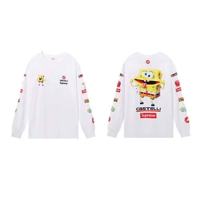 Supreme × Disney Long Sleeve Tee SpongeBob Castelli Collaboration
