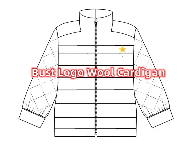 Wool Cardigan Bust Logo
