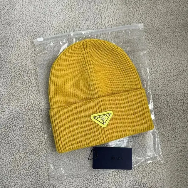 Prada Knit Beanie Triangle Logo