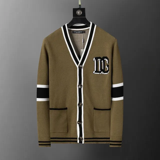 Dolce & Gabbana V-Neck Cardigan DG Logo Stripe