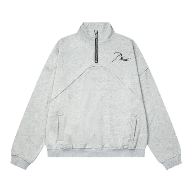 Rhude Half-Zip Sweatshirt Embroidered Logo