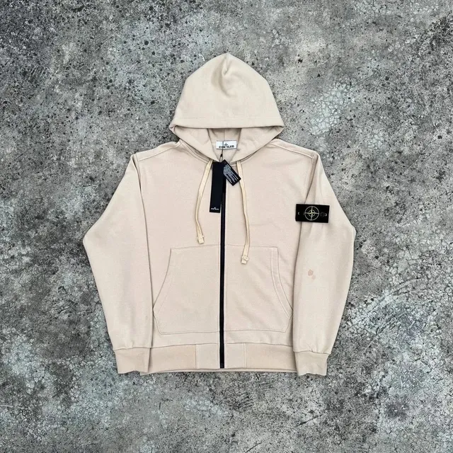 Stone Island Zip-Up Hoodie Beige