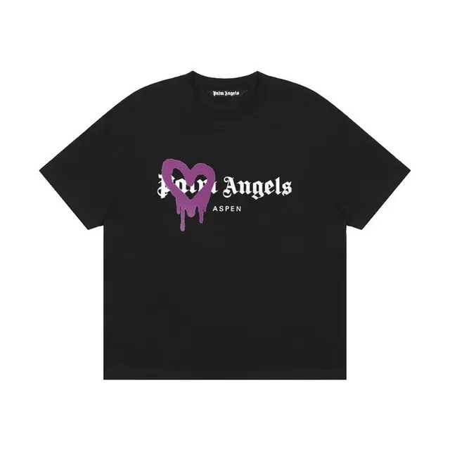 Palm Angels Graphic T-Shirt Dripping Heart Logo