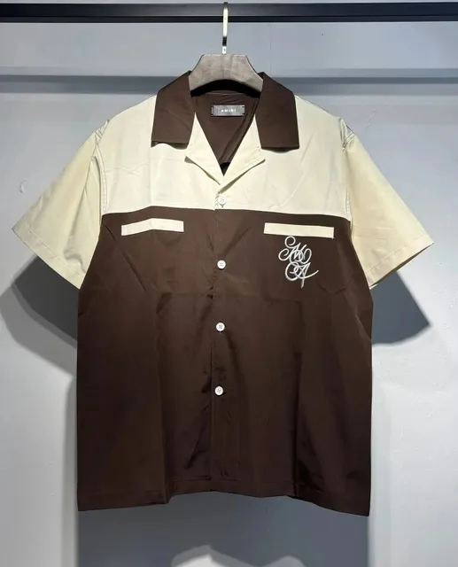 Amiri Camp Collar Shirt Two-Tone Embroidered