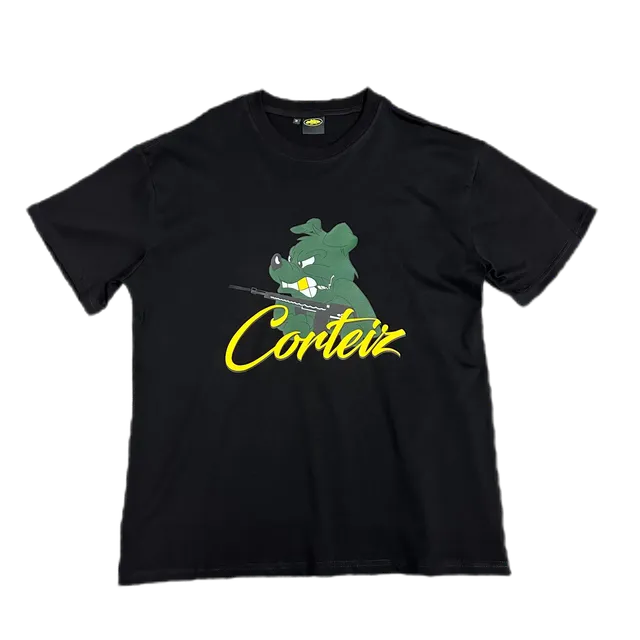 Corteiz Graphic Tee Green Dog with Rifle