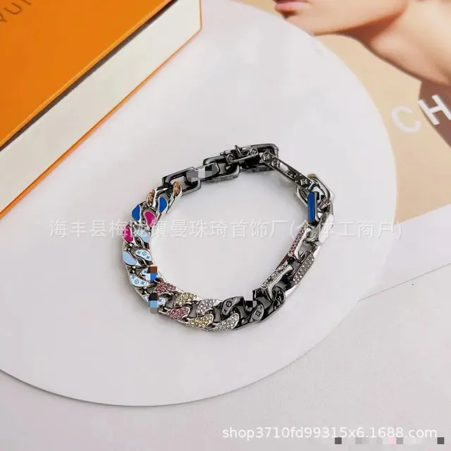 Louis Vuitton Chain Bracelet Multicolor Enamel and Crystal