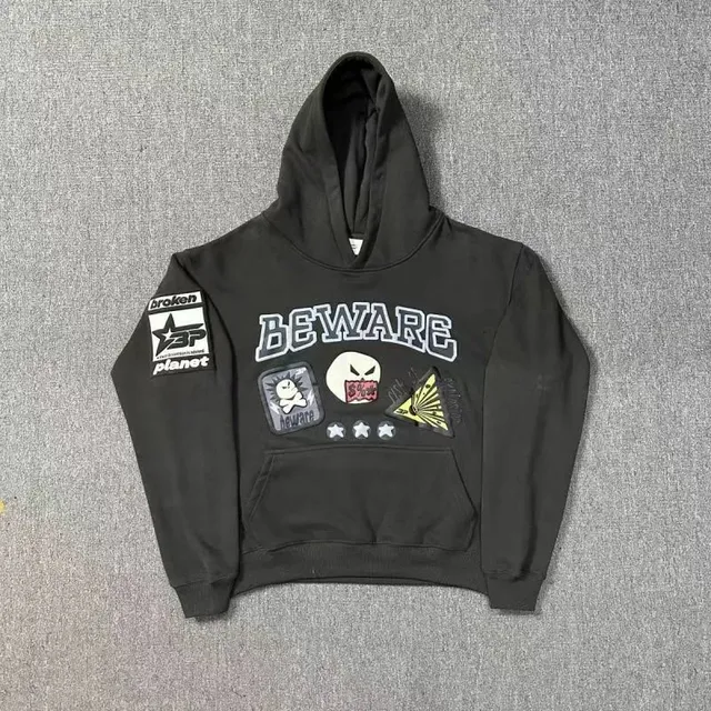 Broken Planet Hoodie Beware Patchwork