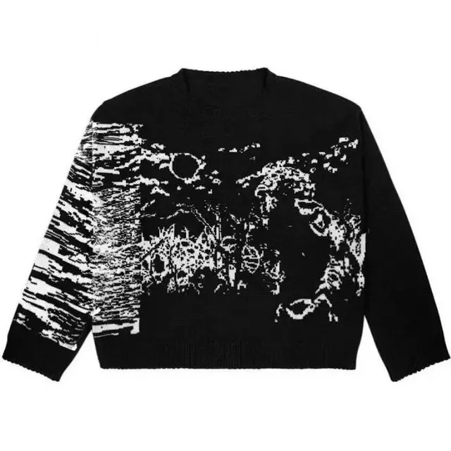 Balenciaga Abstract Print Knit Sweater