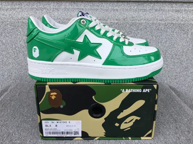 BAPE Shark Dunk White Green Patent