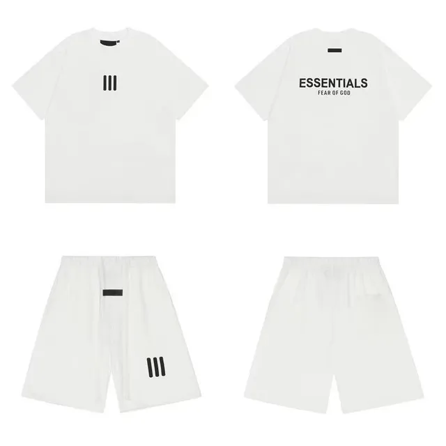 Fear of God Essentials T-Shirt and Shorts Set Triple Bar Logo