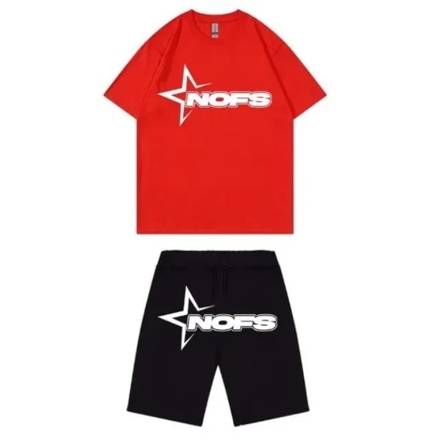 Corteiz Logo Tee and Shorts Set Star Logo