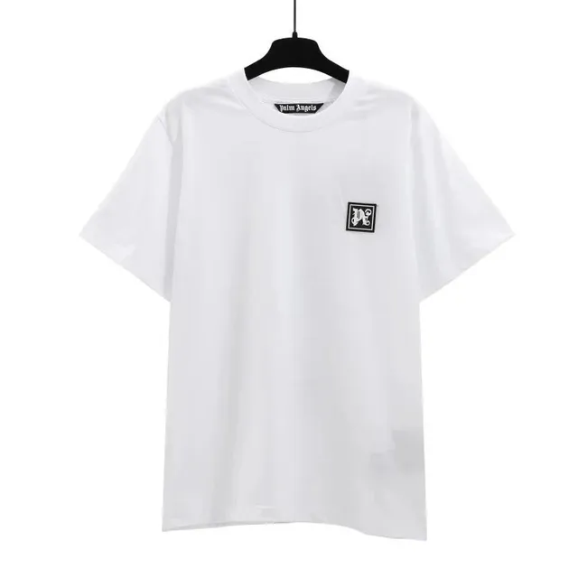 Palm Angels Logo Patch T-Shirt White with Black Patch