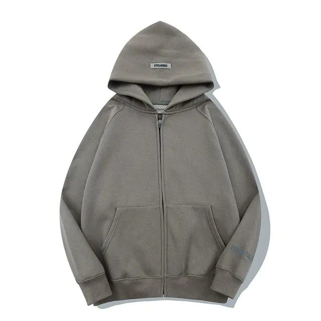 Fear of God Essentials Zip-Up Hoodie Essentials Logo