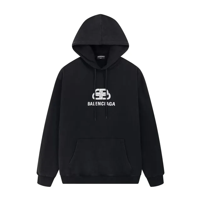 Balenciaga Logo Hoodie White Logo
