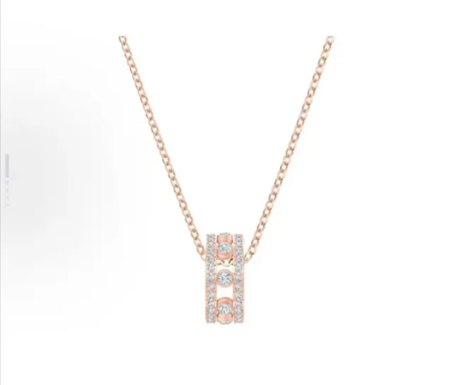 Rose gold multi-bead transfer circle necklace
