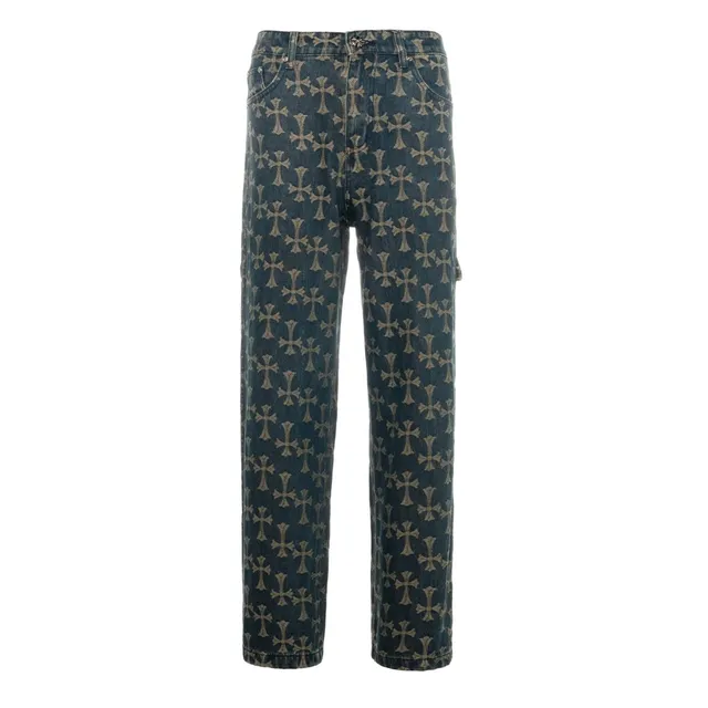 Chrome Hearts Cross Print Jeans All-Over Cross Motif