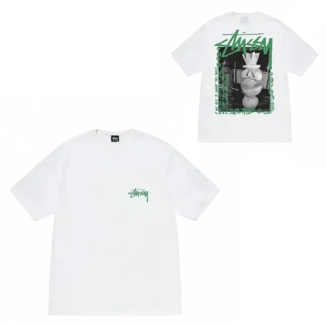 Stüssy Graphic T-Shirt Green Logo Print