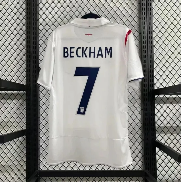 Umbro × England National Team football jersey white retro England home jersey with Beckham 7 print