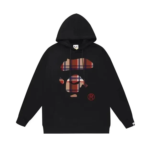 BAPE Shark Hoodie Plaid Ape Head