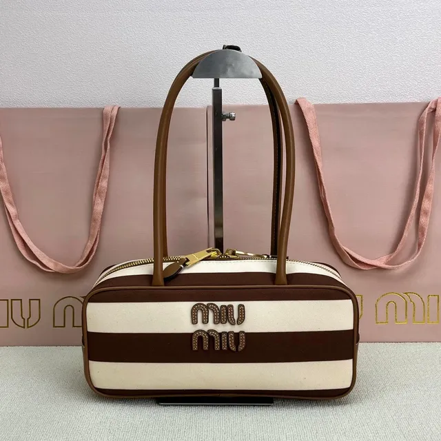 Miu Miu Striped Top-Handle Bag