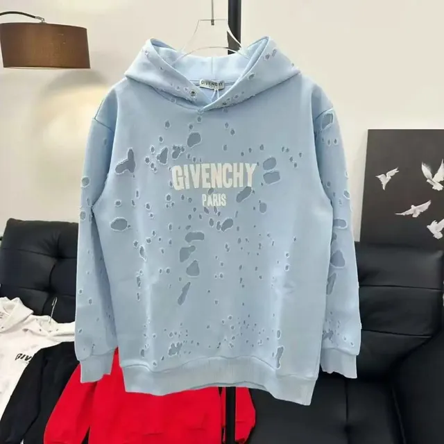 Givenchy Distressed Hoodie Ripped Logo