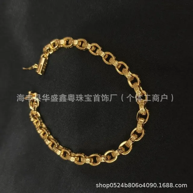 黄金细字母手链
