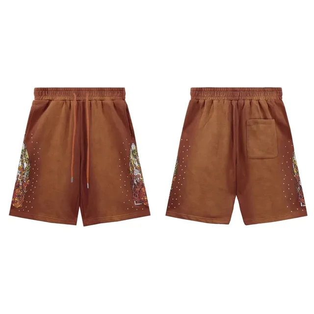 Hellstar Printed Sweatshorts Flame Graphic