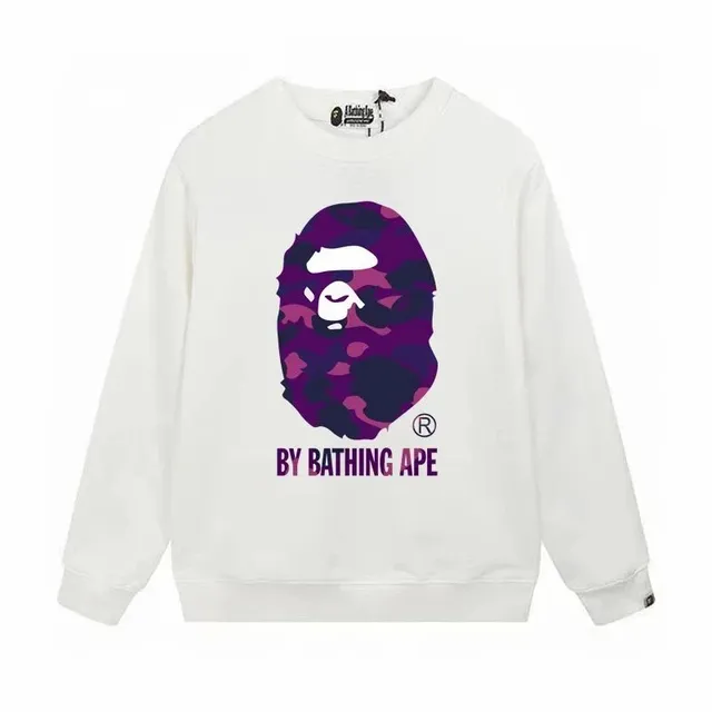 BAPE Crewneck Sweatshirt Purple Camo Ape Head