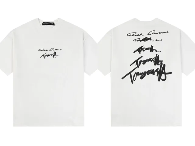 Rick Owens Signature Tee Black Script Print