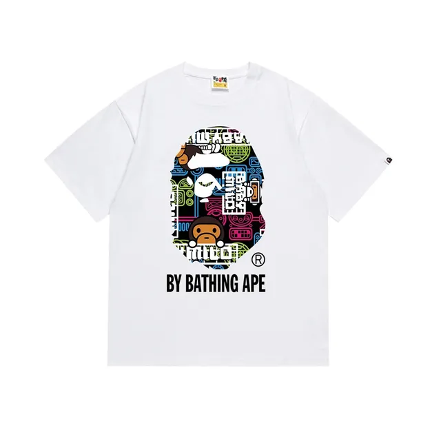 BAPE Ape Head Tee Neon Circuit Print