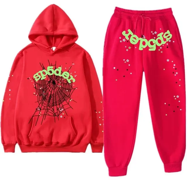 Broken Planet Spider Web Hoodie and Joggers Set Neon Green Spider Logo