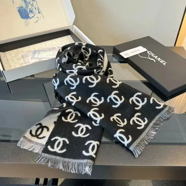 Chanel CC Logo Scarf Monogram Print