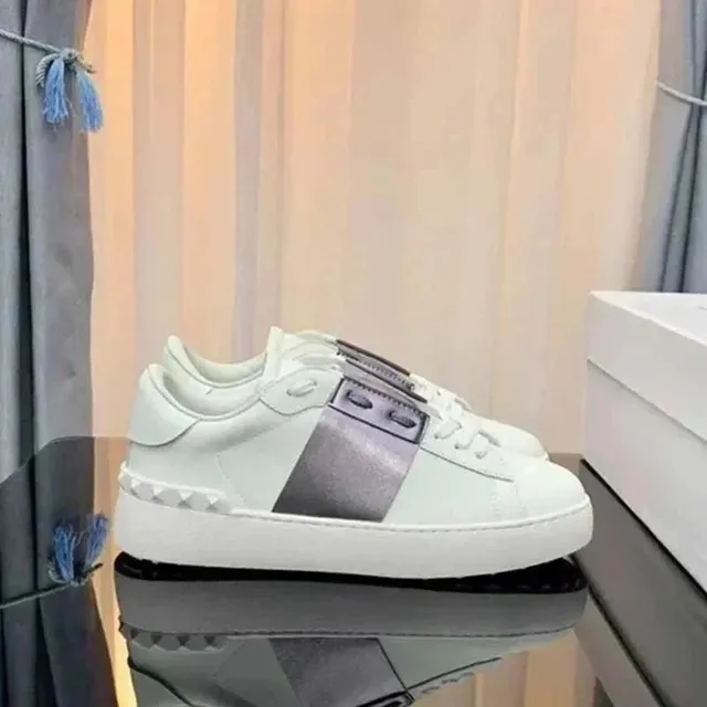 Valentino Rockstud Sneaker Metallic Stripe