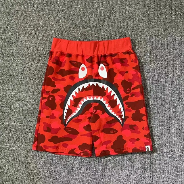 BAPE Shark Shorts Red Camo Shark