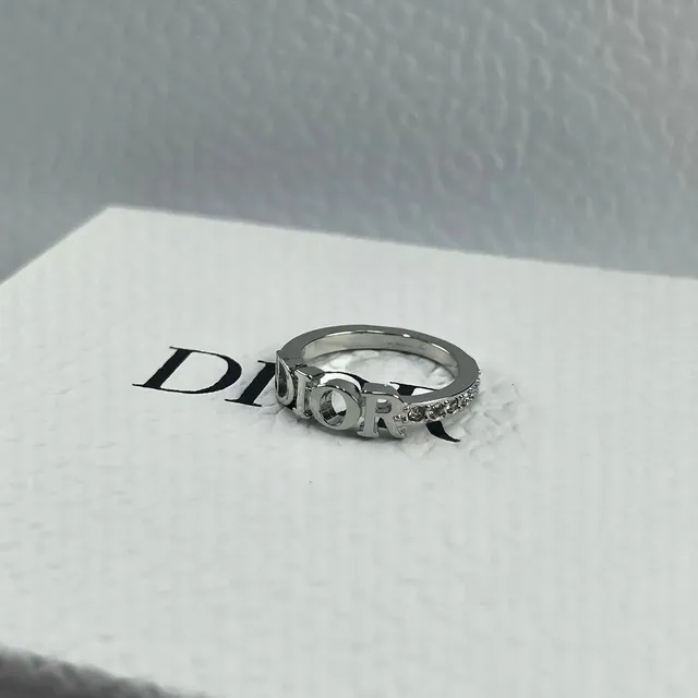 Dior Ring Logo Band with Crystals