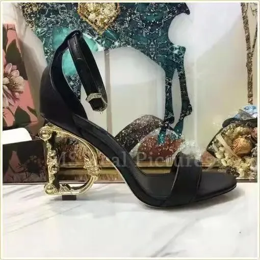 Versace Medusa Heel Sandal Gold Medusa Heel