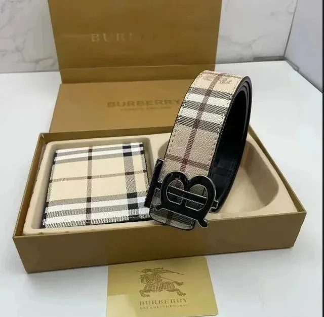 Burberry Check Belt Haymarket Check