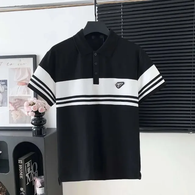 Prada Polo Shirt Stripe Panel