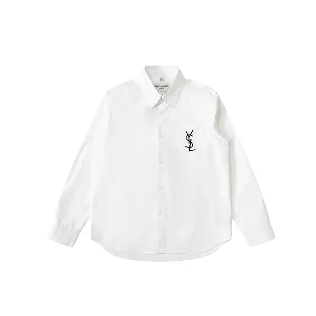 Saint Laurent Button-Up Shirt Monogram Pocket