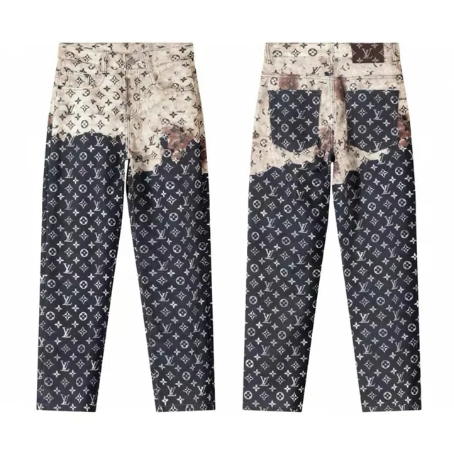 Louis Vuitton Monogram Jeans Distressed Print