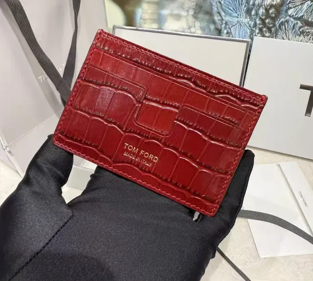 Tom Ford Card Holder Crocodile-Embossed