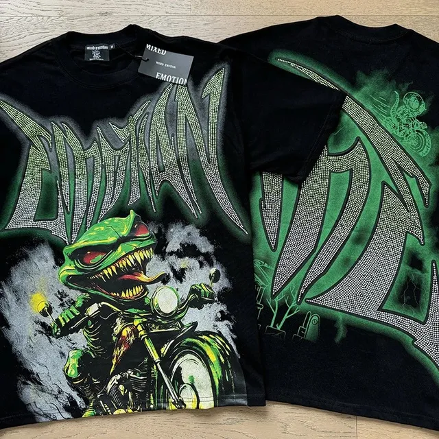 Mixed Emotion Graphic Tee Lizard Rider Print
