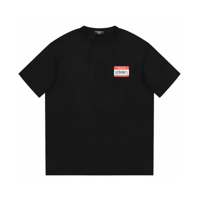 Balenciaga × Off-White T-Shirt Hello Name Tag