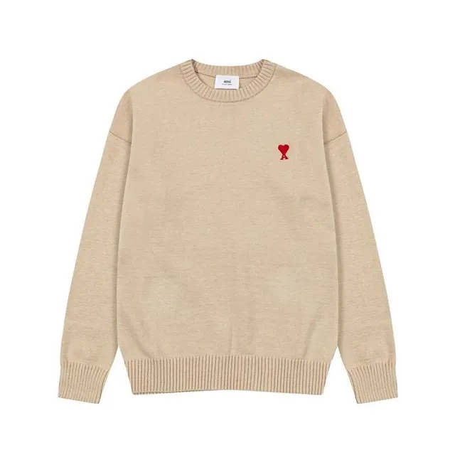 AMI Paris Crewneck Sweater Red Heart Logo