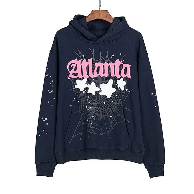 Hooded Sweatshirt Atlanta Spiderweb Print