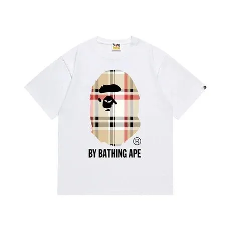 BAPE Shark Tee Burberry Check Ape Head