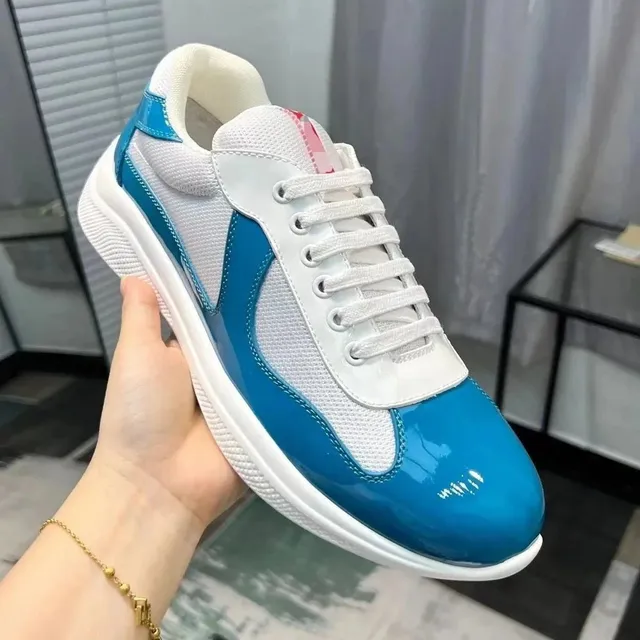 Prada Linea Rossa Sneaker Glossy Blue and White
