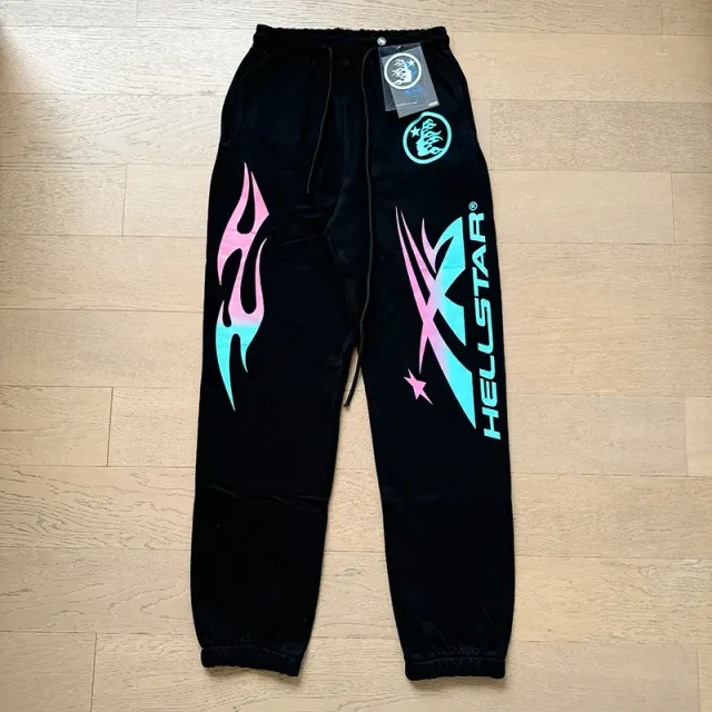 Hellstar Velvet Joggers Flame Logo